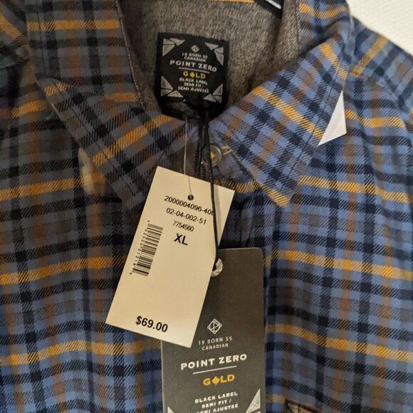 POINT Zero Flannel Button Down NWT - Picture 3 of 5
